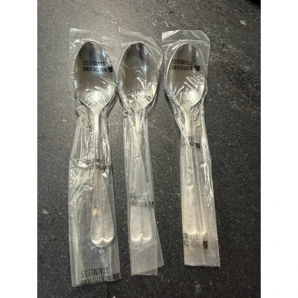 Vintage Northland Stainless Korea Flatware 9pc Lot NOS Sealed Spoons Forks